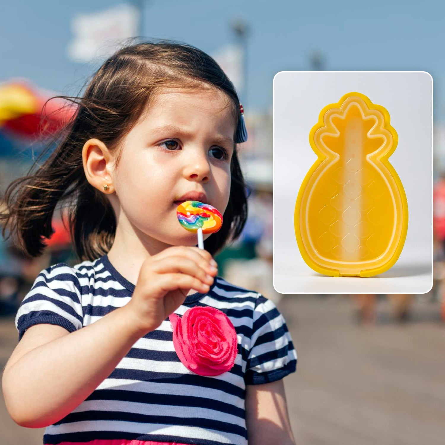 7171 Durable Pineapple Shape Ice Candy Cream Mould Silicone Popsicle Mold Ice Pop DIY Kitchen Tool Ice Molds DeoDap 7171 Durable Pineapple Shape Ice Candy Cream Mould Silicone Popsicle Mold Ice Pop DIY Kitchen Tool Ice Molds DeoDap
